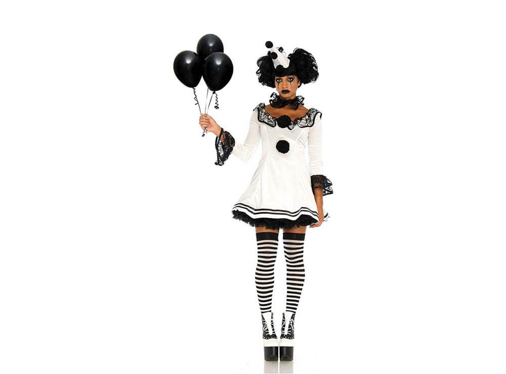 Deguisement Halloween Pierrot le Clown pour Femme | Idées Cadeaux Insolites