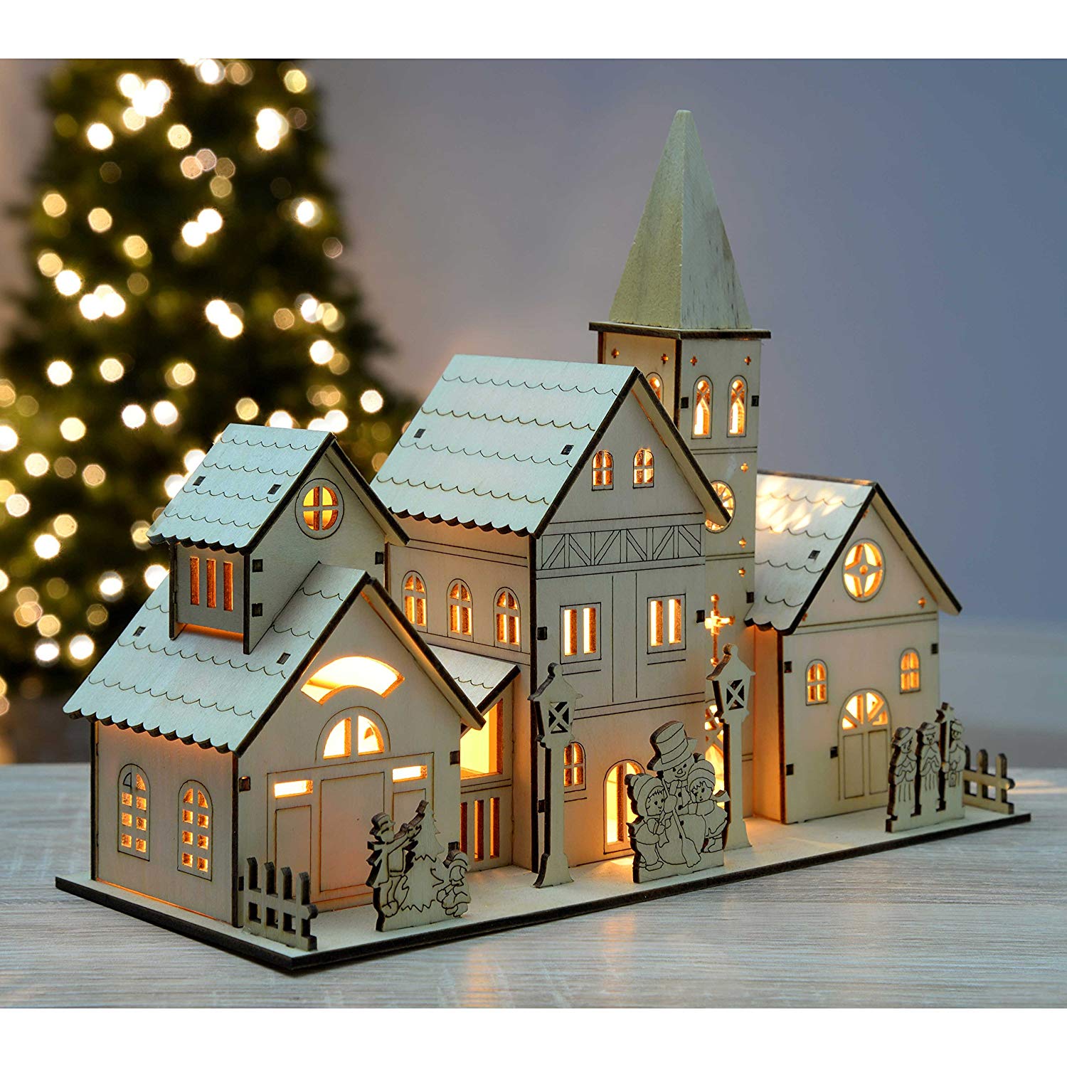 Décoration village de Noël lumineux Idées Cadeaux Insolites L