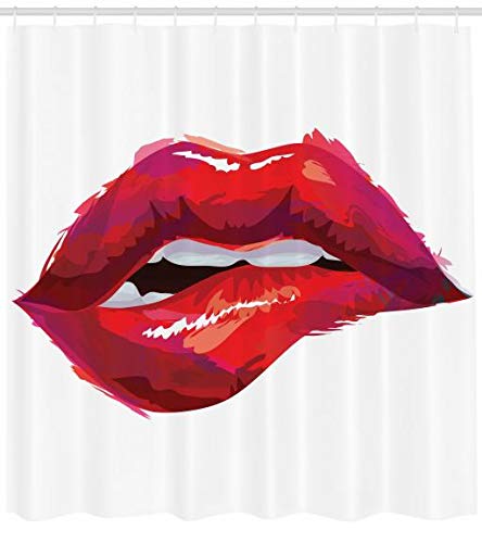 Rideau de douche lèvres rouges | Idées cadeaux insolites