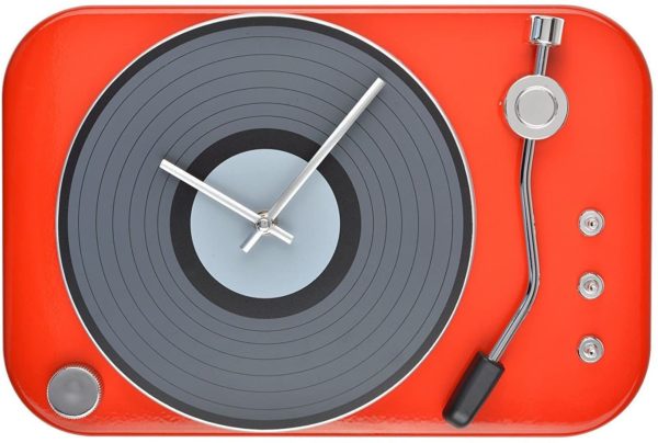 Horloge platine tourne-disque vinyle | Idées cadeaux insolites vintage