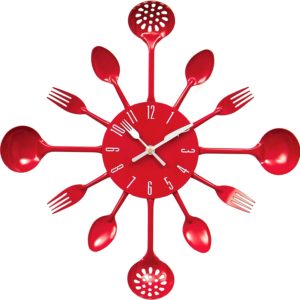 Horloge murale couverts de cuisine | Idées cadeaux insolites