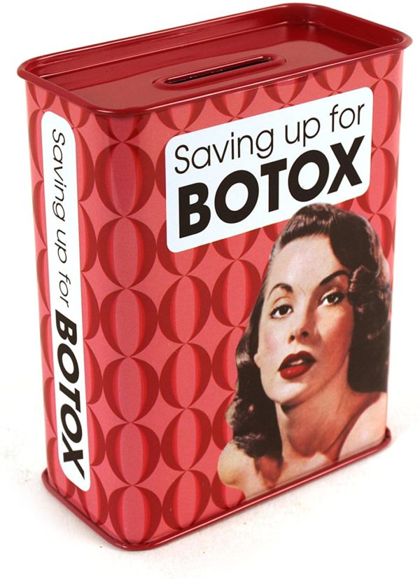 Tirelire vintage "Saving Up For Botox Money" | Idées cadeaux insolites retro vintage