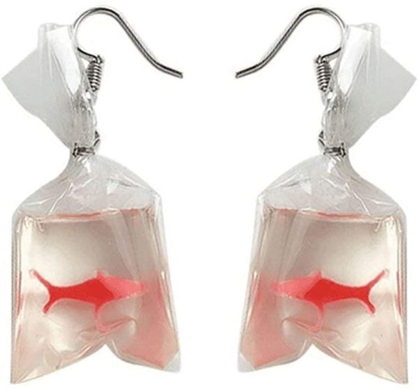 Boucles d'oreilles aquarium poisson rouge | Idées cadeaux insolites