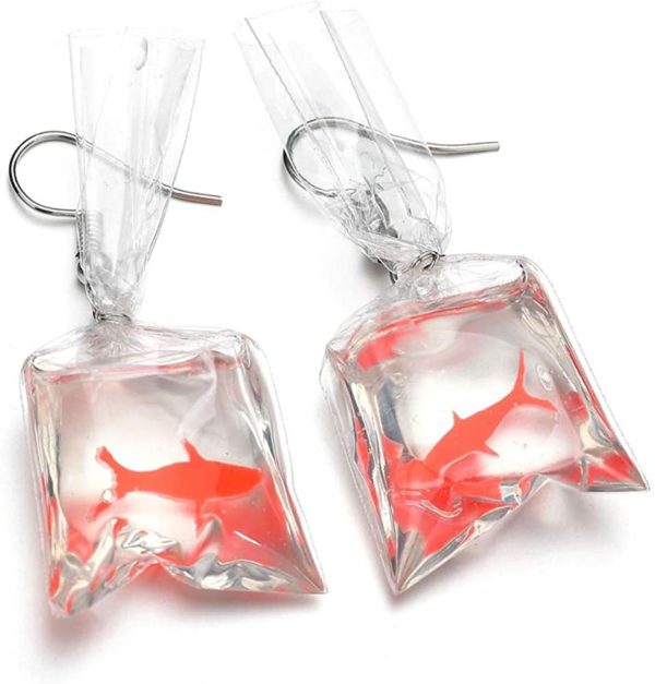 Boucles d'oreilles aquarium poisson rouge | Idées cadeaux insolites