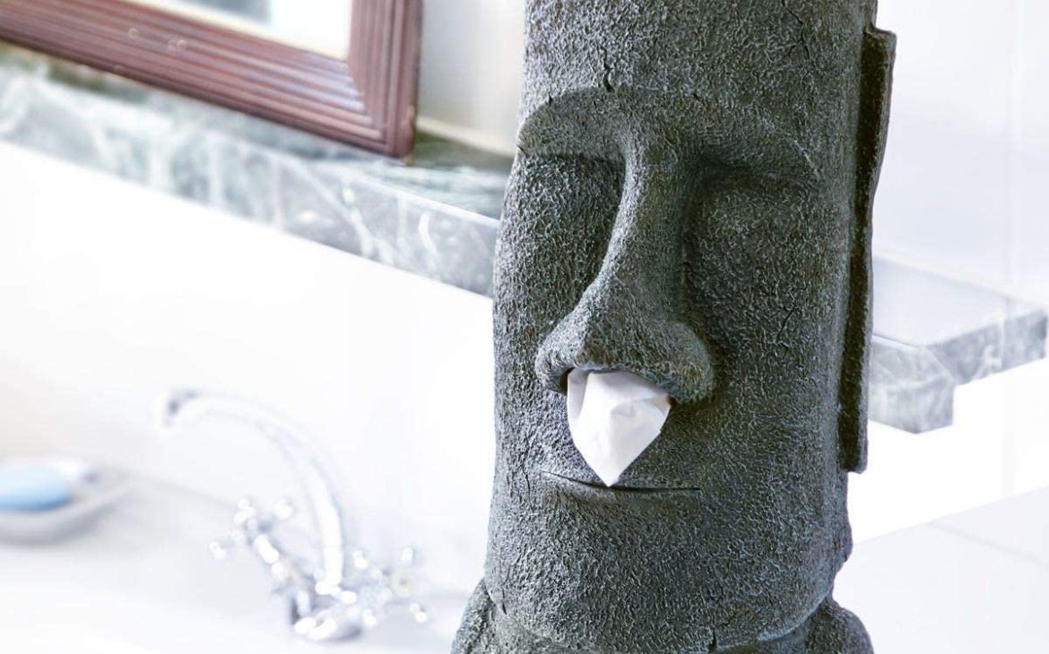 Distributeur de mouchoirs statue Moai insolite | Idées cadeaux insolites