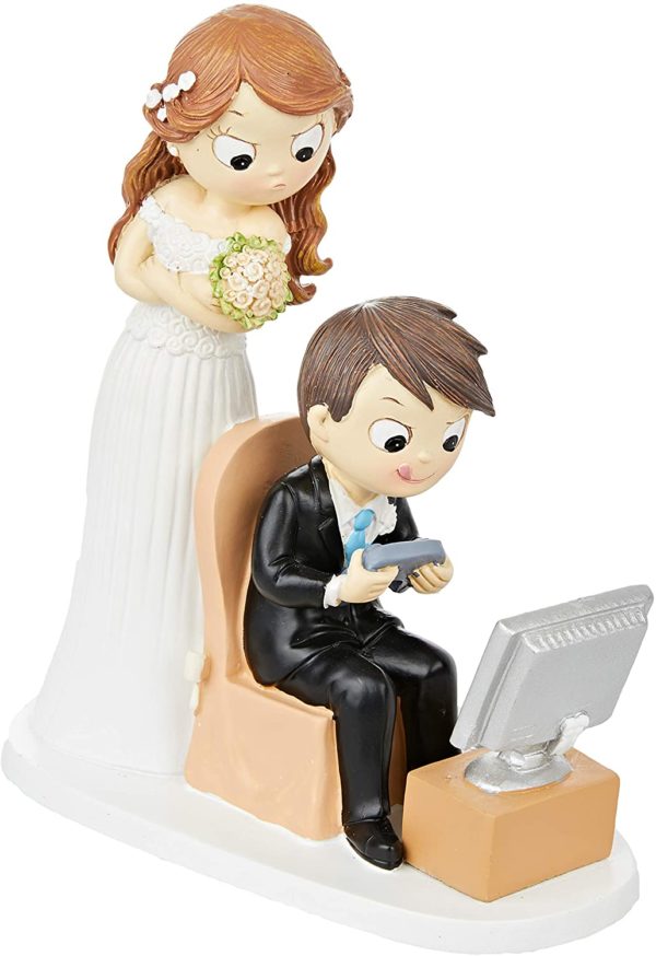 Figurine originale couple marié et jeux vidéos | Idées cadeaux insolites