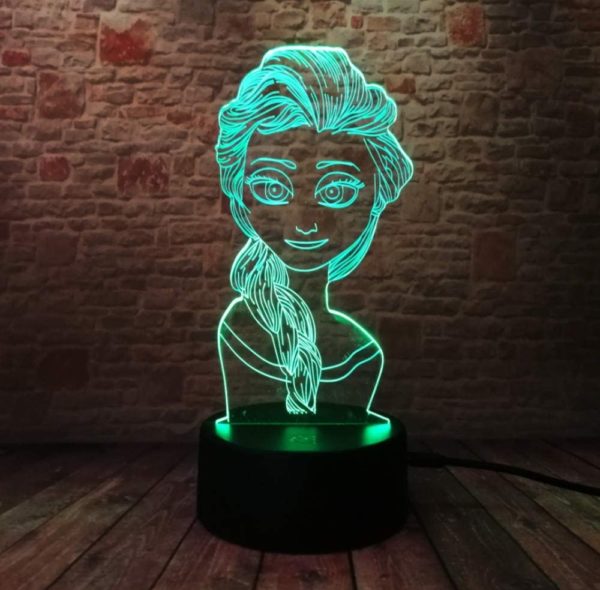 Lampe insolite 3D "La Reine des neiges" | Idées cadeaux insolites