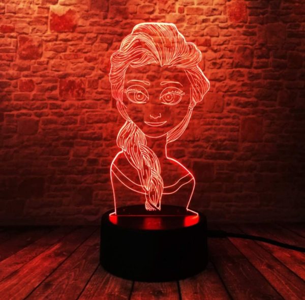 Lampe insolite 3D "La Reine des neiges" | Idées cadeaux insolites