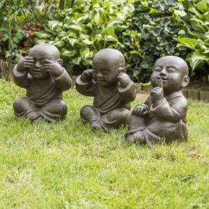 Statue moines bouddhistes sagesse pour jardin | Idées cadeaux insolites