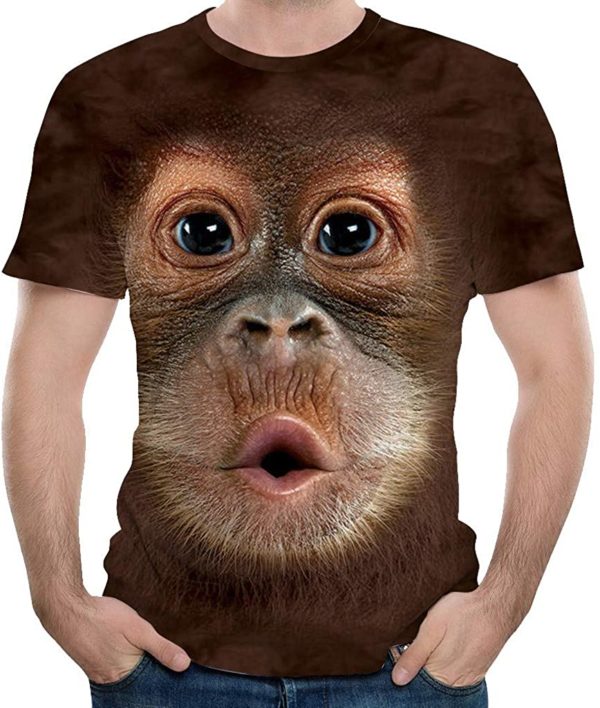 T-shirt imprimé tête de singe | Idées cadeaux insolites